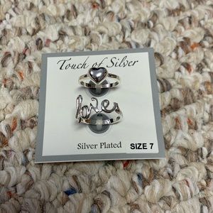 Two Love inspired Silver Plated Rings